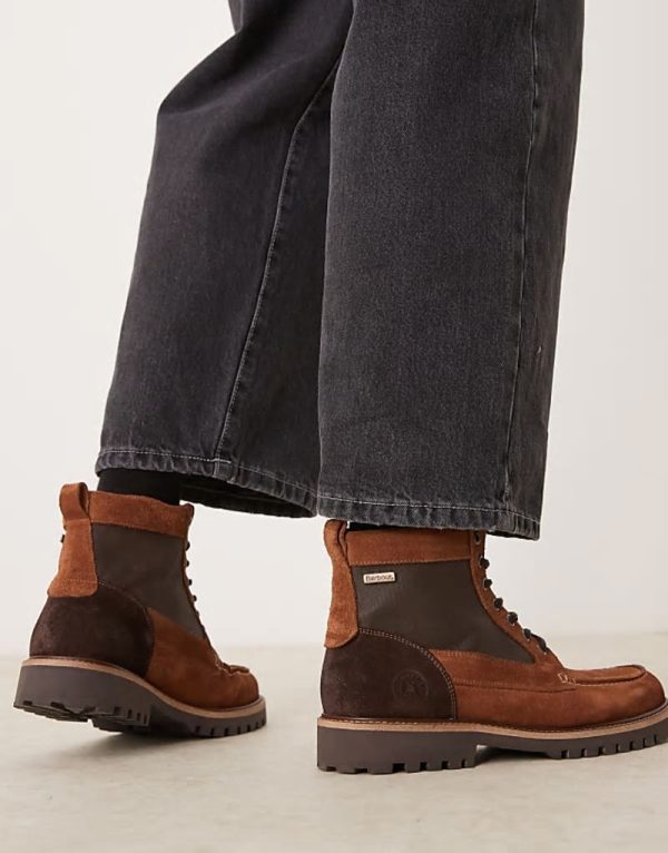 Sheene Reengineered moc toe suede boots in brown - Image 4