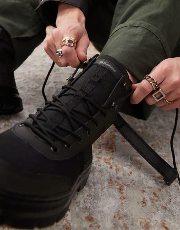 unisex Combs tech 8 tie boots in black - Image 4