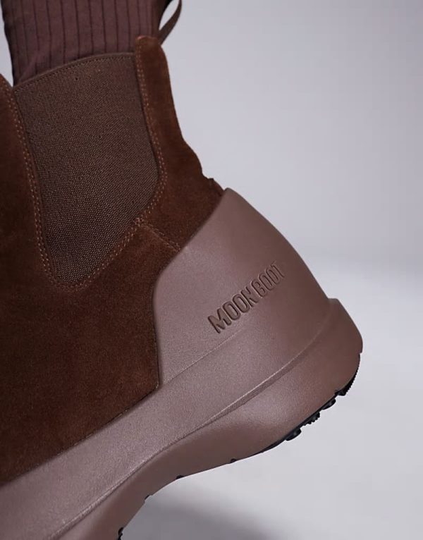 Moonboot unisex Luna chelsea boots in brown - Image 3