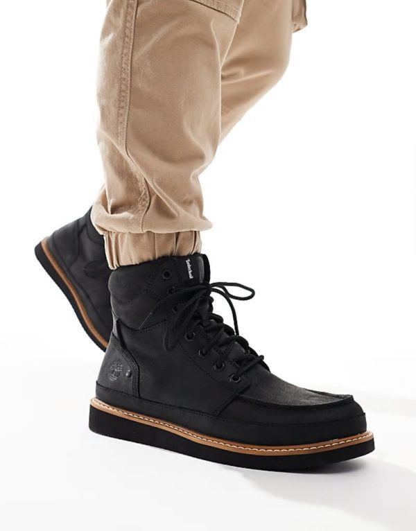 Newmarket mid lace up boot in black