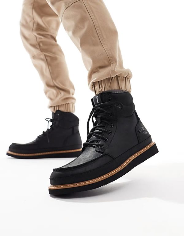 Newmarket mid lace up boot in black - Image 3