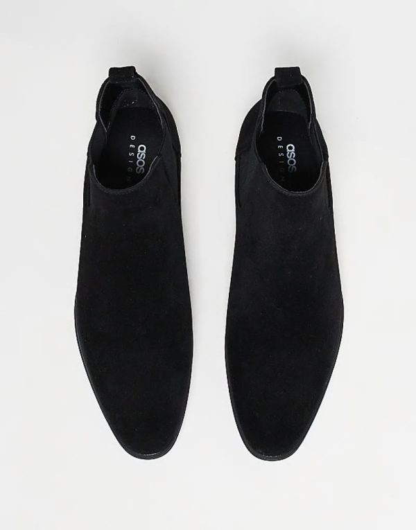 chelsea boots in black faux suede - Image 3
