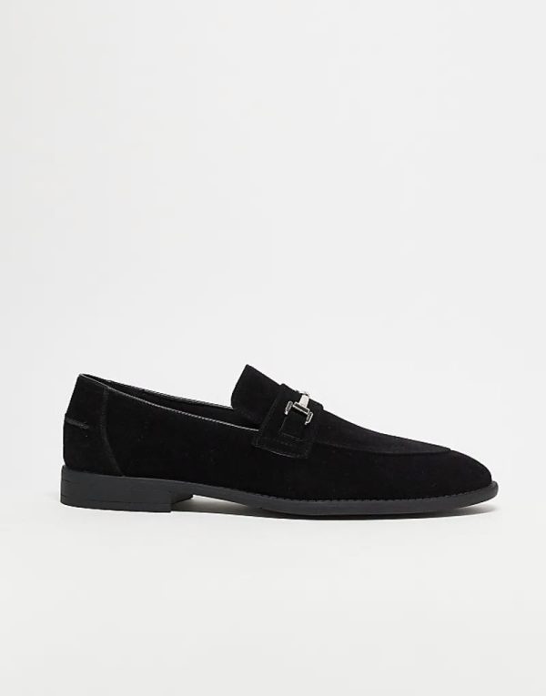 snaffle detail loafers in black