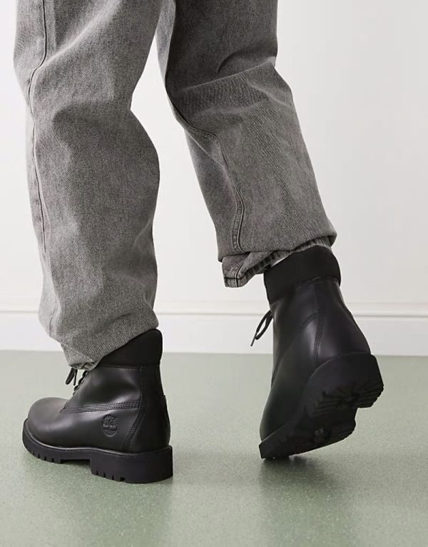 premium 6 inch boots in black leather - Image 2