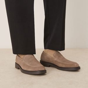 loafer in suede with plain apron