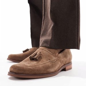 Ronen tassel loafers in brown suede