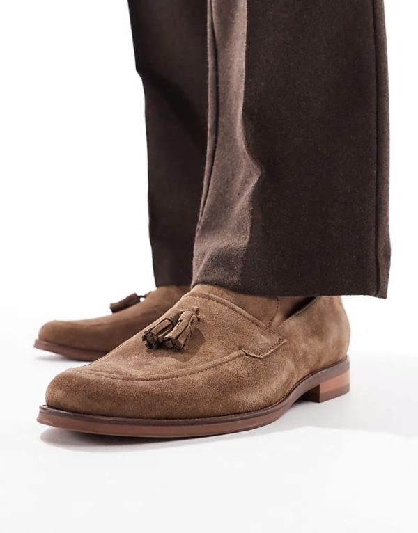 Ronen tassel loafers in brown suede