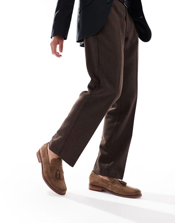 Ronen tassel loafers in brown suede - Image 2