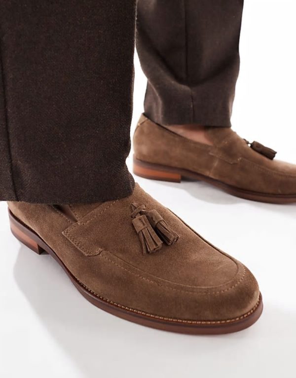 Ronen tassel loafers in brown suede - Image 4