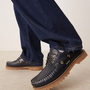 deck boat loafers in navy