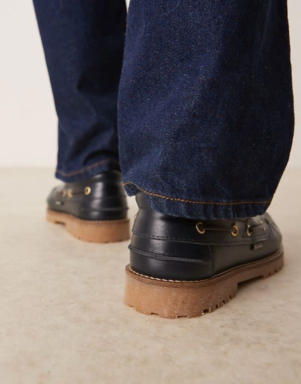 deck boat loafers in navy - Image 3