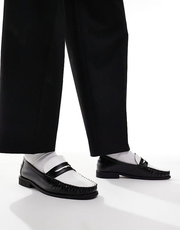 Hero loafers with contrast detail in black