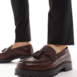 Sean tassel loafers in brown milled leather