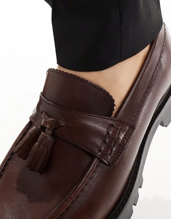Sean tassel loafers in brown milled leather - Image 3