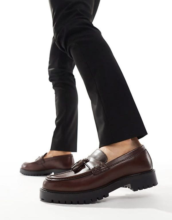 Sean tassel loafers in brown milled leather - Image 4