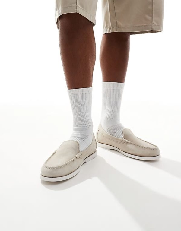 Merton suede loafer in beige/stone