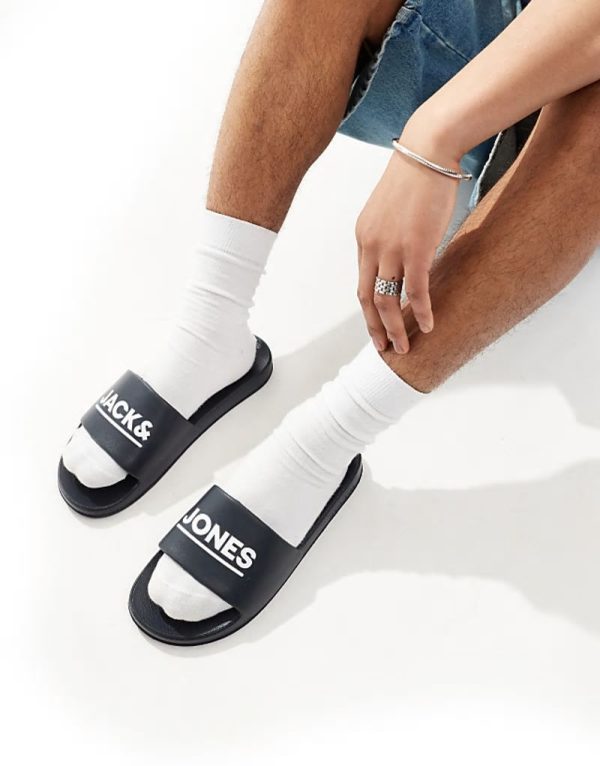 pool sliders in black