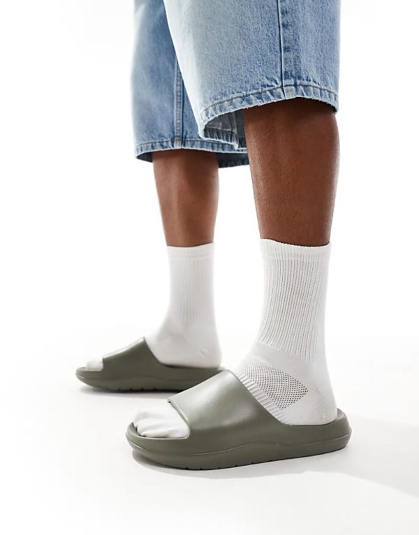chunky sliders in khaki
