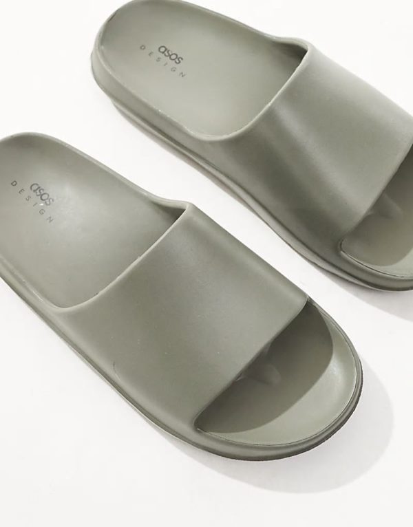 chunky sliders in khaki - Image 2
