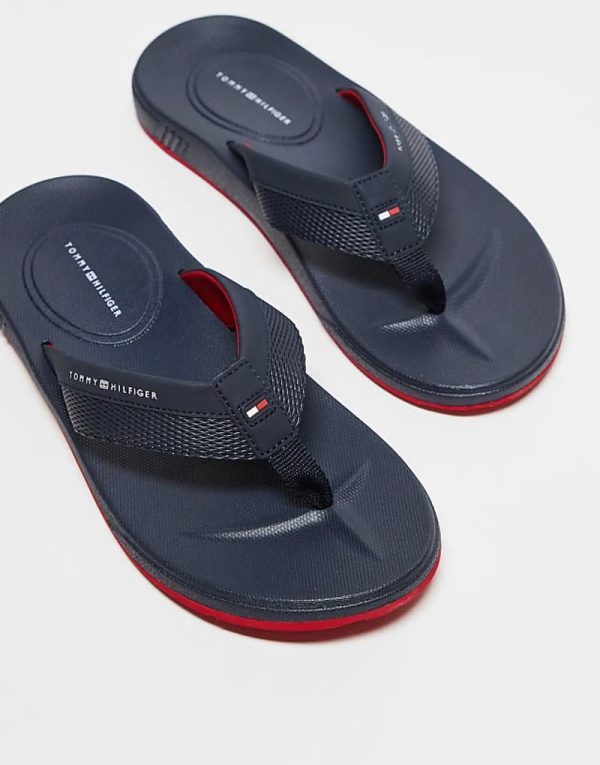 beach flip flops in navy