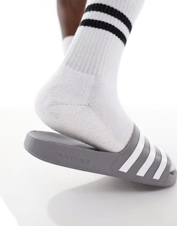 adidas Swim Adilette Aqua in grey - Image 2
