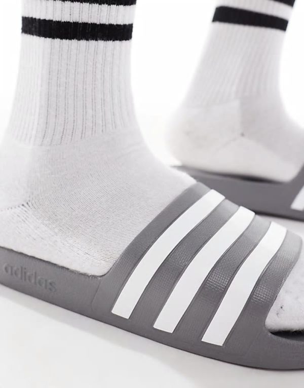 adidas Swim Adilette Aqua in grey - Image 3