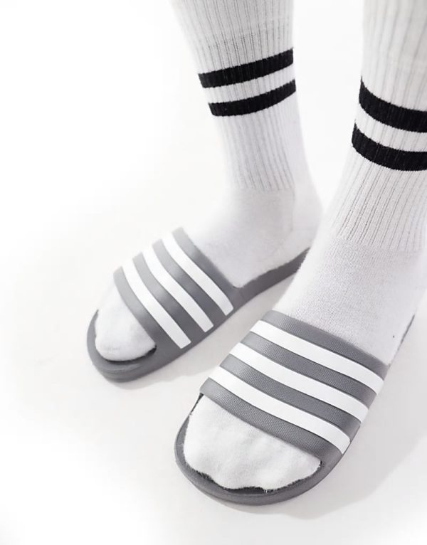 adidas Swim Adilette Aqua in grey - Image 4