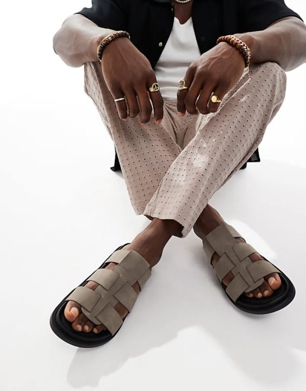 strap sandals in grey