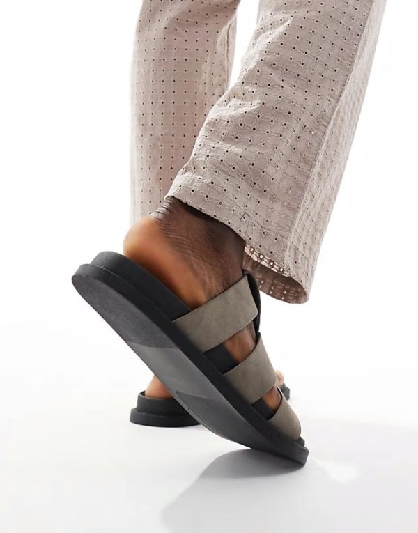 strap sandals in grey - Image 2