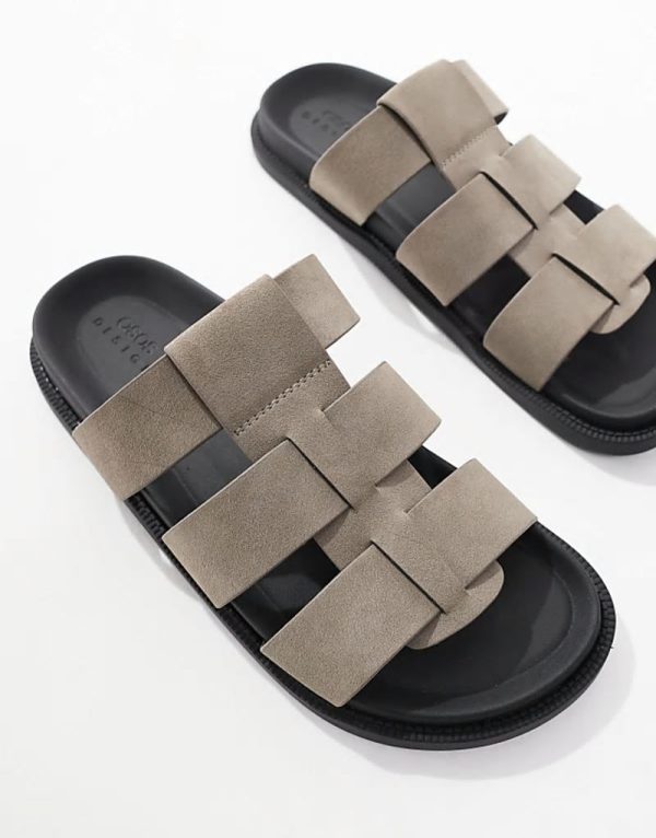 strap sandals in grey - Image 3
