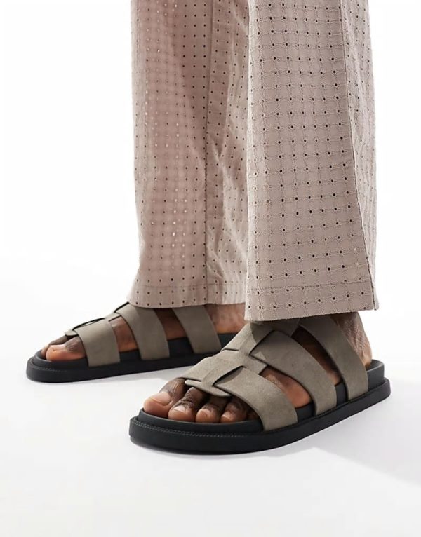 strap sandals in grey - Image 4