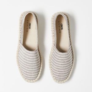 espadrilles in grey stripe canvas