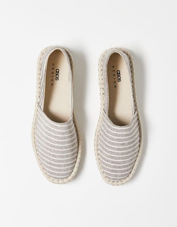 espadrilles in grey stripe canvas