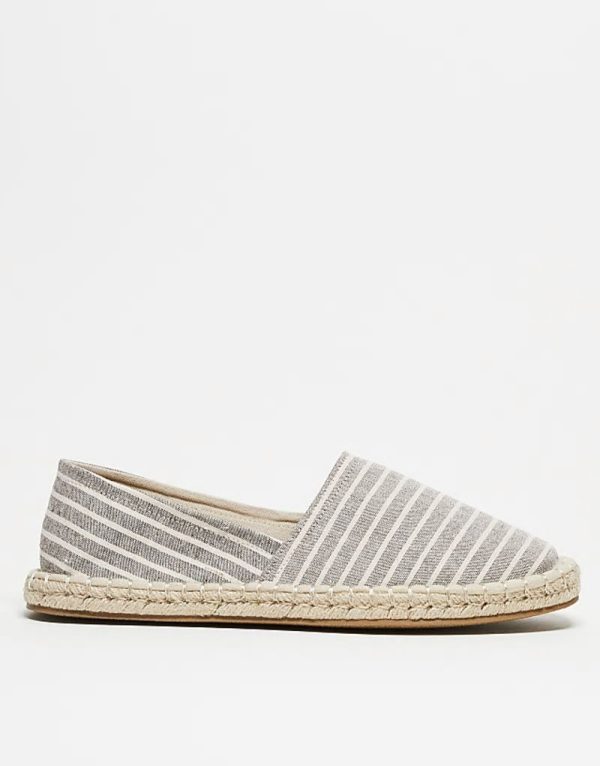 espadrilles in grey stripe canvas - Image 2