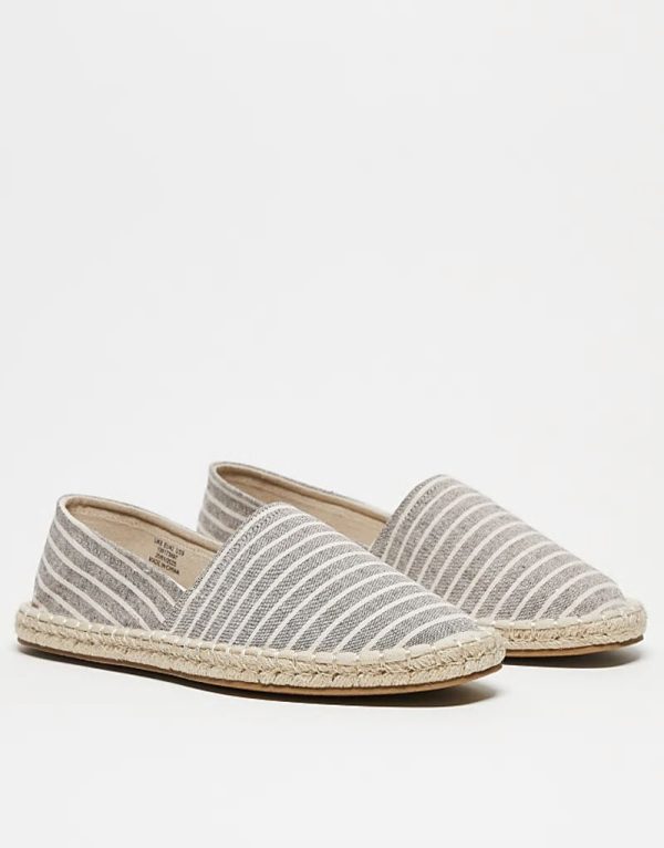espadrilles in grey stripe canvas - Image 3