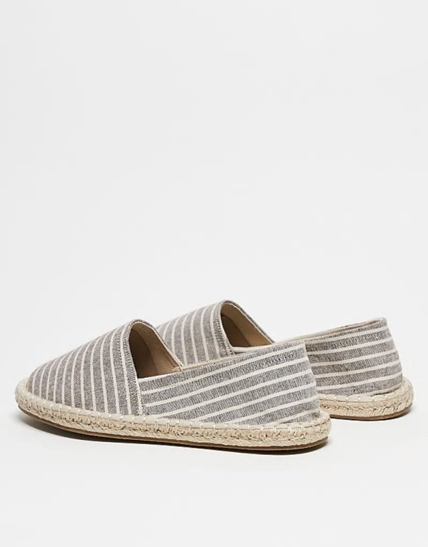 espadrilles in grey stripe canvas - Image 4