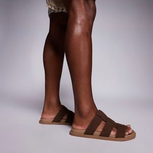strap sandals in brown