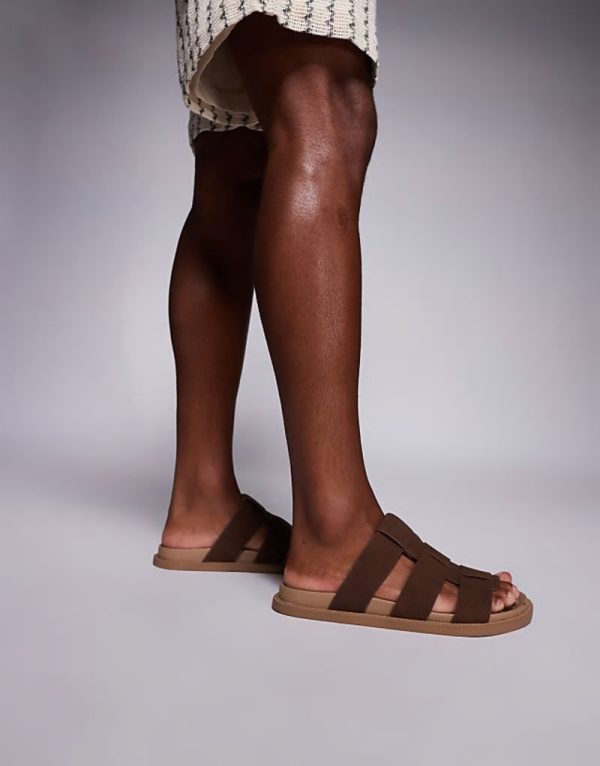 strap sandals in brown