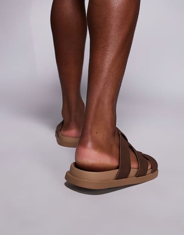 strap sandals in brown - Image 3