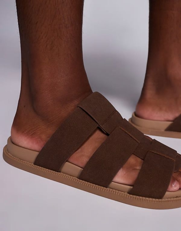 strap sandals in brown - Image 4