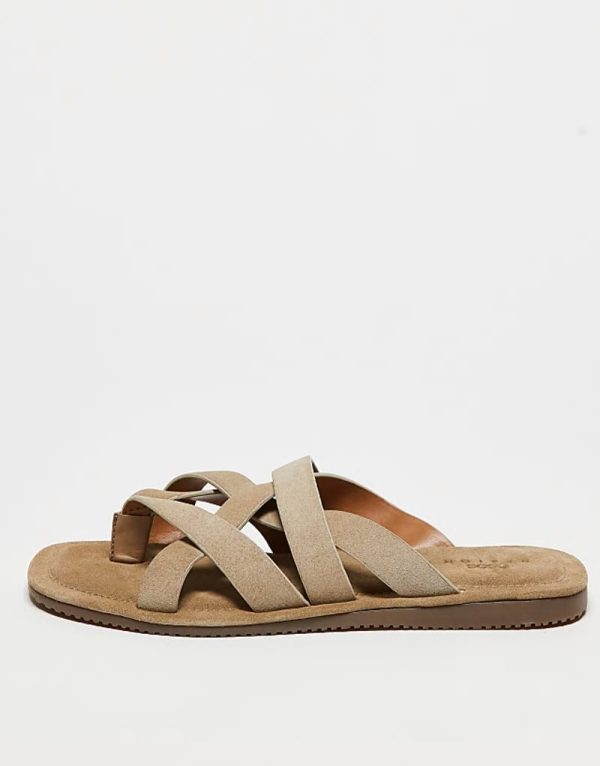 strappy sandals in stone suede - Image 3