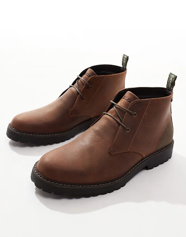 Maxwell waterproof leather chukka boots in brown - Image 2