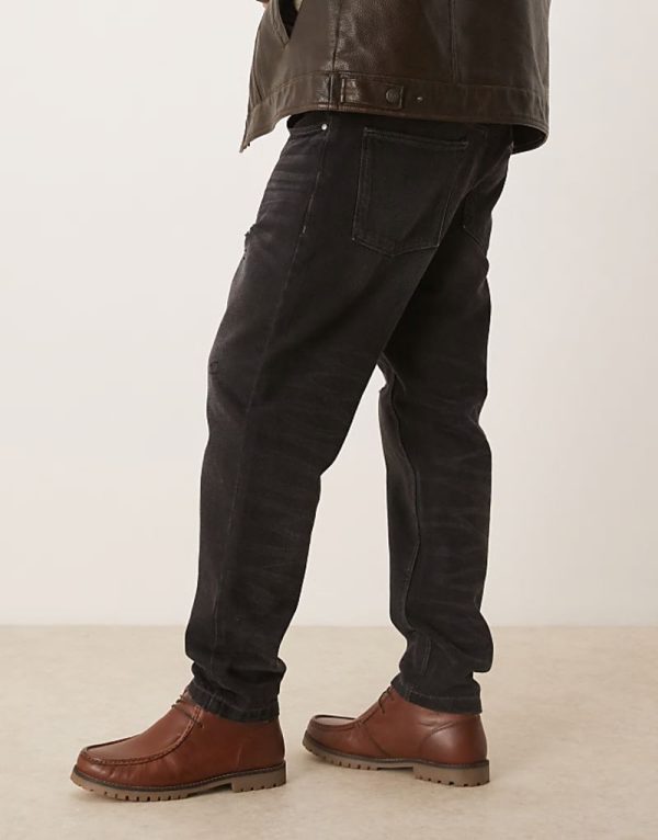 apron boots in tan leather with cleated sole